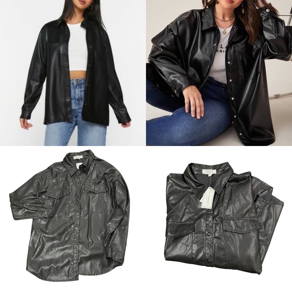 “No Comment” Faux Leather Top